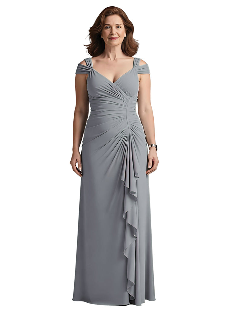 Chiffon Ruffle Dress Custom Mother of The Groom Dresses Wedding Mother Outfits Lace Long