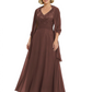 Luxury Formal Mother of Bride Dress Sparkling Sequin Top & Flowy Chiffon Skirt with Shawl