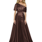 One Shoulder Mother of Bride jumpsuits Formal Gowns Floor Length Detachable Train
