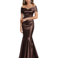 Luxury Emerald Formal Dress Off-the-Shoulder Satin Gown Trumpet Silhouette