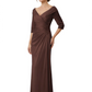 Elegant 3/4 Sleeve Mother of the Brides Dresses Mom Outfits Wedding Satin