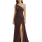 One Shoulder Mother of Bride Dress Ruffle Formal Gowns Mermaid Floor Length Train Slit