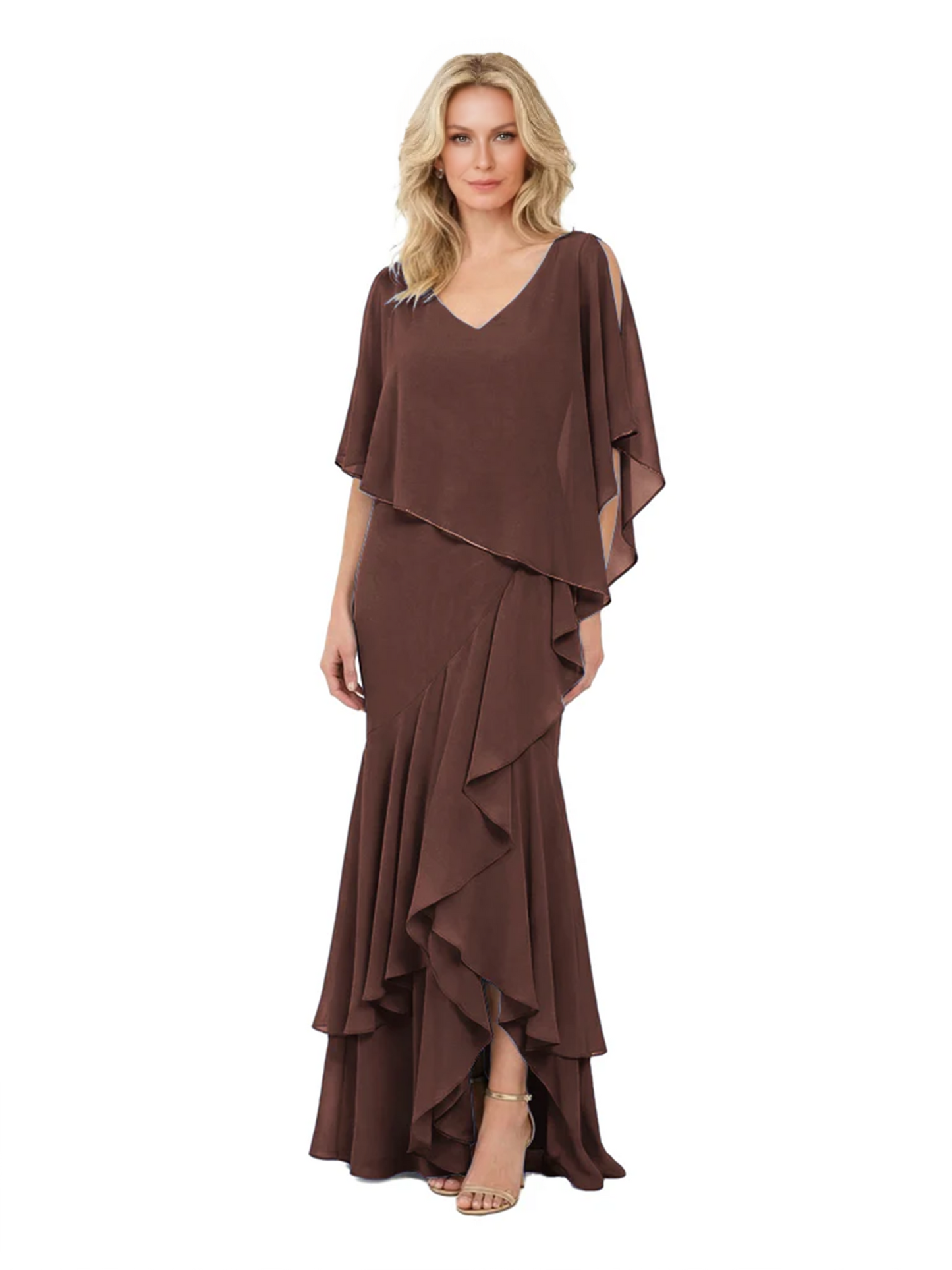 Chic Long A-Line Chiffon Mother of the Brides Dresses Sequin Mom Outfits
