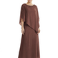 Elegant Mother of Bride Dresses Evening Gowns Trending 2026 Styles with Asymmetric Cape