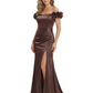 Elegant Mother of the Groom Dresses Mermaid Satin Formal Gown High Slit