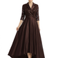 Elegant Mother of Bride Dress Evening Gowns Trending Styles with Lapel Collar 3/4 Sleeves