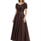 Luxury Formal Dress Sparkling Sequin Top Mother of Bride Dress Silk Satin A-Line Gowns