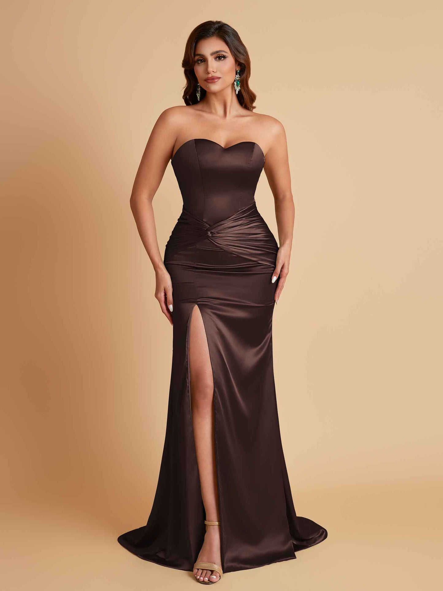Sexy Soft Satin Mermaid Sweetheart Floor-Length Mermaid Bridesmaid Dresses