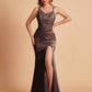 Sexy Satin V-neck Side Slit Mermaid Floor Length Bridesmaid Dresses