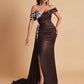 Elegant Soft Satin Mermaid Off Shoulder Floor-Length Mermaid Bridesmaid Dresses