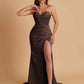 Elegant Soft Satin Mermaid V-neck Side Slit Floor-Length Bridesmaid Dresses Online