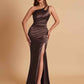 Sexy Soft Satin Mermaid One Shoulder Floor-Length Mermaid Bridesmaid Dresses