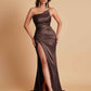 Gorgeous Strapless Soft Satin Side Slit Floor-Length Mermaid Bridesmaid Dresses