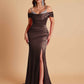 Elegant Soft Satin Mermaid Spaghetti Straps Floor-Length Mermaid Bridesmaid Dresses