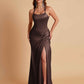 Gorgeous Square Criss Cross Soft Satin Side Slit Floor-Length Mermaid Bridesmaid Dresses