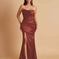 Sexy Soft Satin Mermaid Side Slit Floor-Length Mermaid Bridesmaid Dresses
