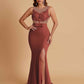 Sexy Soft Satin Mermaid Illusion Side Slit Floor-Length Bridesmaid Dresses Online