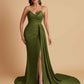 Sexy Soft Satin Mermaid V-neck Floor-Length Mermaid Bridesmaid Dresses