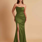 Sexy Soft Satin Mermaid Side Slit Floor-Length Mermaid Bridesmaid Dresses