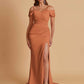 Sexy Soft Satin Mermaid Cold Shoulder Side Slit Floor-Length Bridesmaid Dresses Online