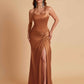 Gorgeous Square Criss Cross Soft Satin Side Slit Floor-Length Mermaid Bridesmaid Dresses