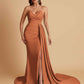 Sexy Soft Satin Mermaid V-neck Floor-Length Mermaid Bridesmaid Dresses
