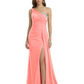 One Shoulder Mother of Bride Dress Ruffle Formal Gowns Mermaid Floor Length Train Slit