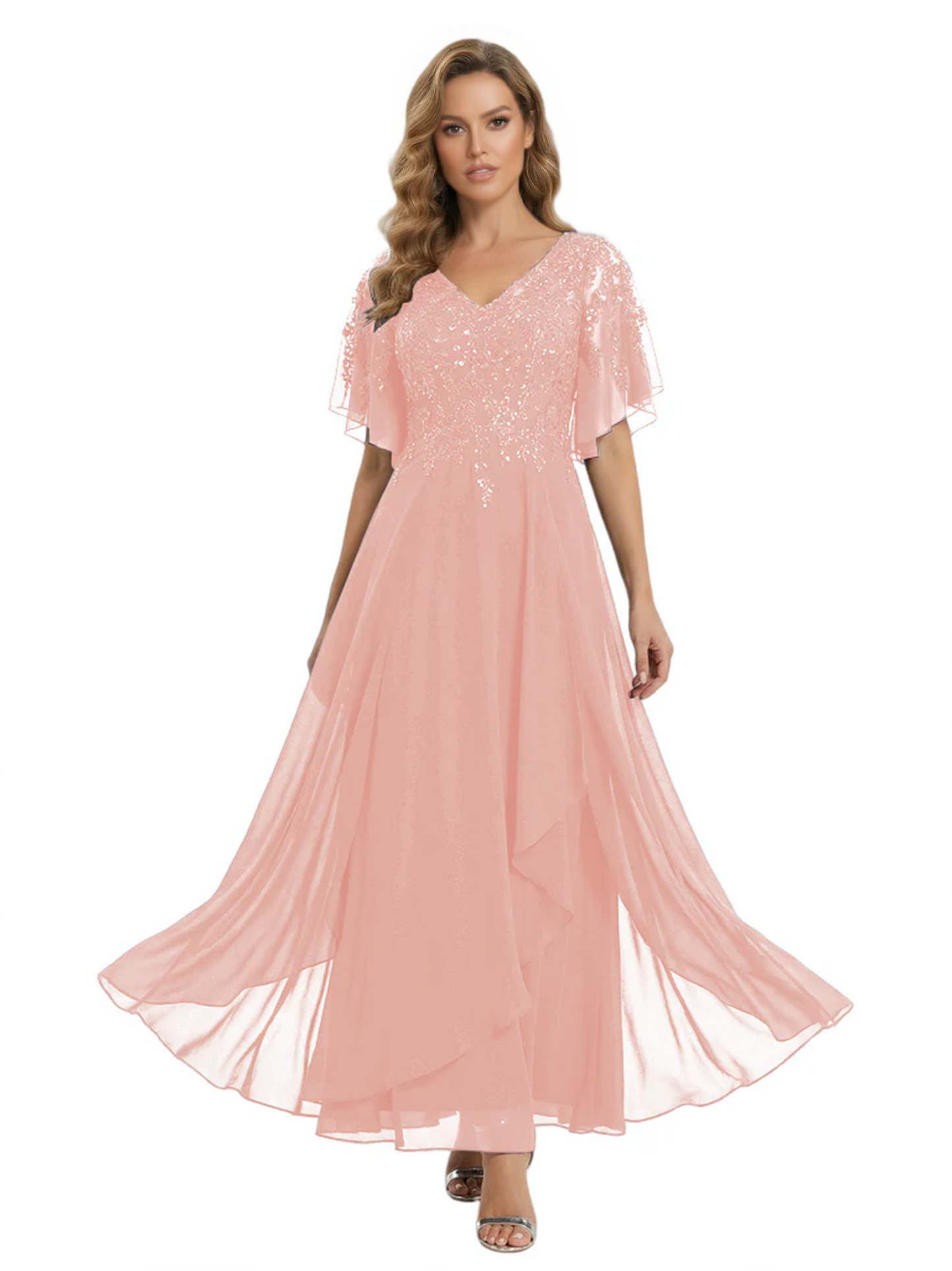 Bling Sequin Chiffon Mother of the Brides Dresses Wedding Party Gowns For Mom