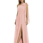 One-Shoulder Mother of the Bride Dress Chiffon Gown with Long Sash Detail
