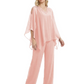 V-Neck Chiffon Mother of the Brides Dresses Plus Size Jacket Suits Wedding