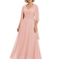 Luxury Formal Mother of Bride Dress Sparkling Sequin Top & Flowy Chiffon Skirt with Shawl