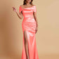 Elegant Soft Satin Off-the-shoulder Side-Slit Mermaid Bridesmaid Dresses