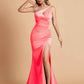 Elegant Satin One Shoulder Mermaid Side Slit Floor Length Bridesmaid Dresses