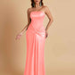 Sexy Soft Satin Mermaid Strapless Floor-Length Mermaid Bridesmaid Dresses