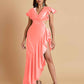 Sexy Soft Satin Mermaid Side Slit Floor-Length Mermaid Bridesmaid Dresses