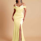 Elegant Soft Satin Mermaid Spaghetti Straps Floor-Length Mermaid Bridesmaid Dresses