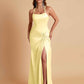 Gorgeous Square Criss Cross Soft Satin Side Slit Floor-Length Mermaid Bridesmaid Dresses