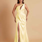 Sexy One Shoulder Soft Satin Side Slit Floor-Length Mermaid Bridesmaid Dresses