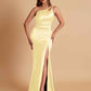 Sexy Soft Satin Mermaid One Shoulder Floor-Length Mermaid Bridesmaid Dresses