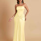 Sexy Soft Satin Mermaid Strapless Floor-Length Mermaid Bridesmaid Dresses