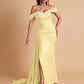Elegant Soft Satin Mermaid Off Shoulder Floor-Length Mermaid Bridesmaid Dresses