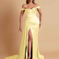 Sexy Soft Satin Sweetheart Off-the-shoulder Strapless Side-Slit Mermaid Bridesmaid Dresses