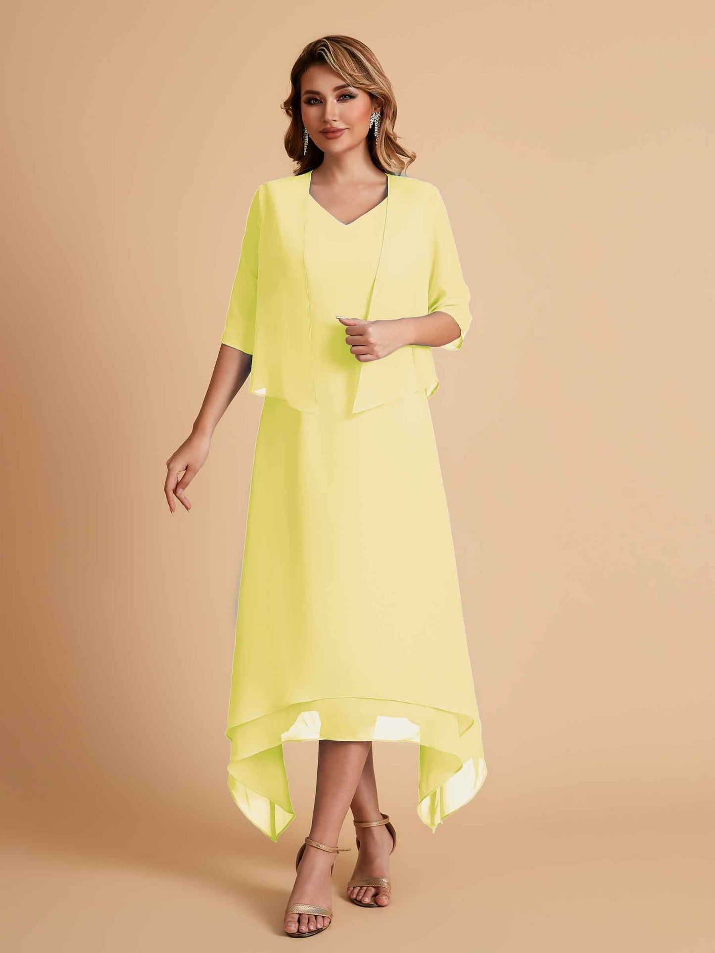 Elegant A-line Chiffon Short Sleeves Mother of the Brides Dresses Online