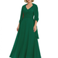 Luxury Formal Mother of Bride Dress Sparkling Sequin Top & Flowy Chiffon Skirt with Shawl