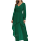 Luxury Black Formal Trousers Set High-Low Chiffon Top with Sparkling Beaded Detail