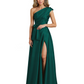 Wedding Mother of the Bride Dress One Shoulder and High Slit Formal Dresses