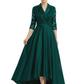 Elegant Mother of Bride Dress Evening Gowns Trending Styles with Lapel Collar 3/4 Sleeves