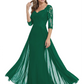 Luxury Burgundy Formal Dress Embroidered Lace Bodice Flowy Chiffon Gown 2026