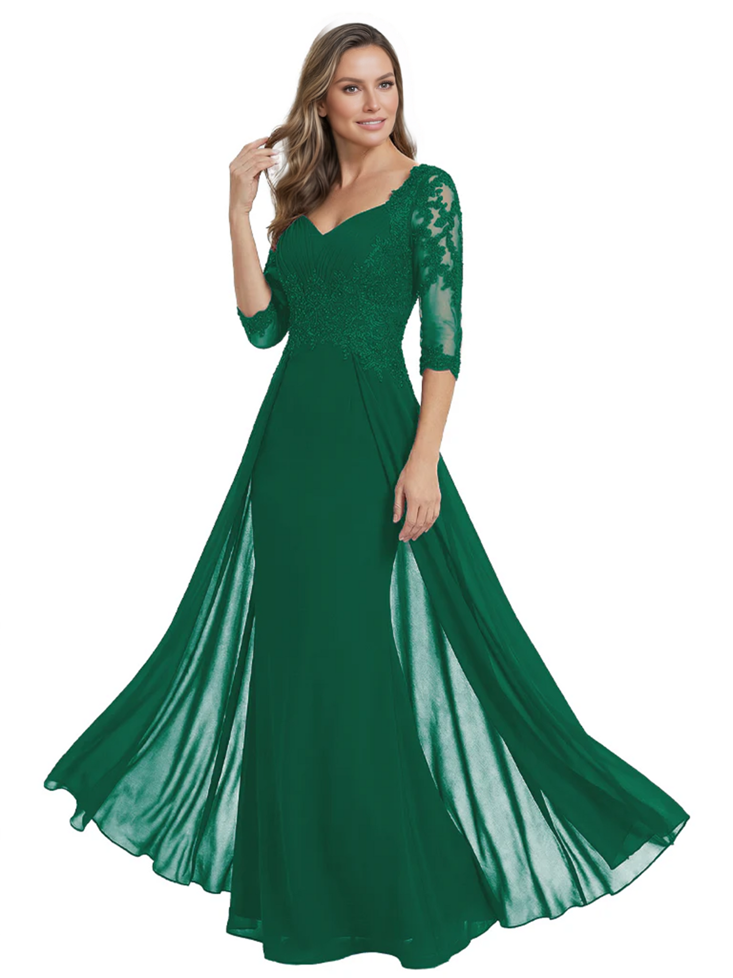 Luxury Burgundy Formal Dress Embroidered Lace Bodice Flowy Chiffon Gown 2026