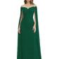 Elegant Mother of the Groom Gown Floral Lace Embroidered Formal Dress with Cape